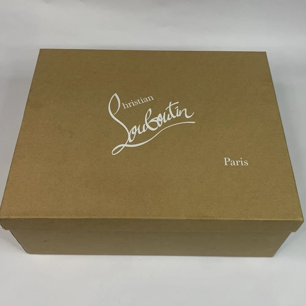 Christian Louboutin Chelsea Chick Booty 100 Calf Mini Crock Boots Leche Size 37 - Picture 12 of 14